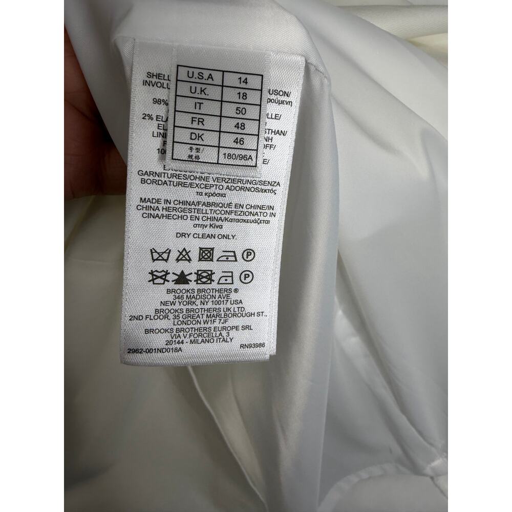 Brooks Brothers Shift White Mini Dress Embellished Jewel Neckline Elegant Sz 14 - Picture 13 of 13